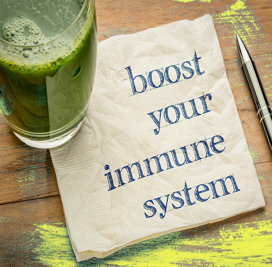 Green Smoothie Napken saying Boost Your Immune System