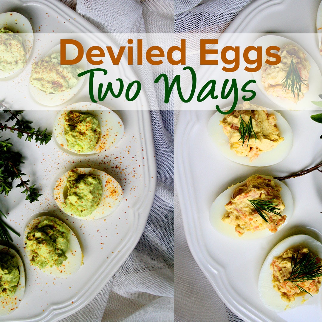 Deviled Eggs Two Ways: Wasabi & Smoked Salmon