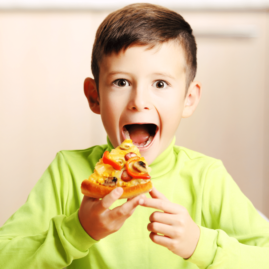 Kid With Slice Of Pizza