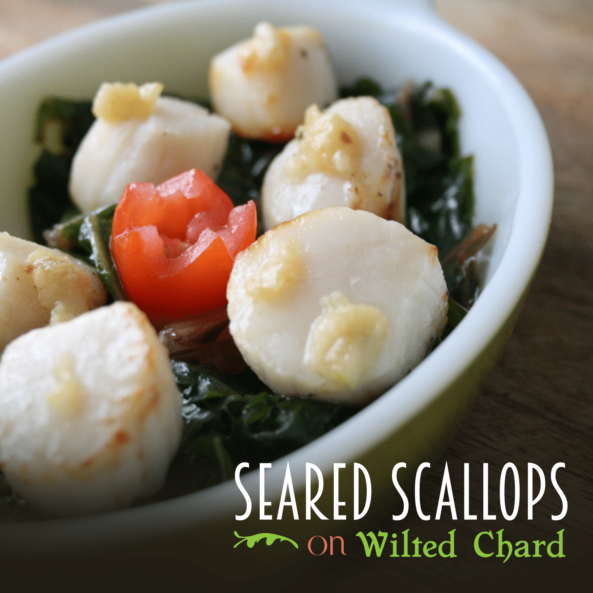 Seared Scallops on Wilted Chard