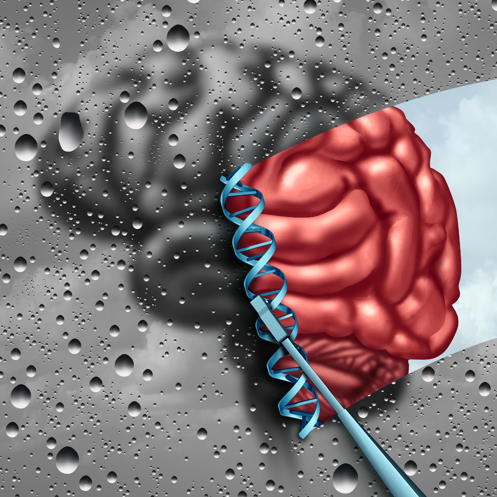 Black and pink colored brain.