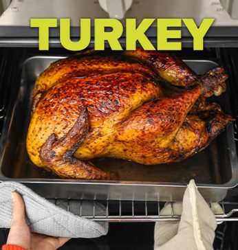 Turkey coming out of the oven