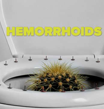 Hemorrhoids, cactus in a toilet