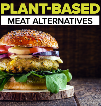 Plant Based Meat alternatives with a hamburger